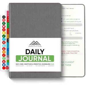 Journal For Men & Women - Gratitude & Self Care Journal With Prompts BLUE